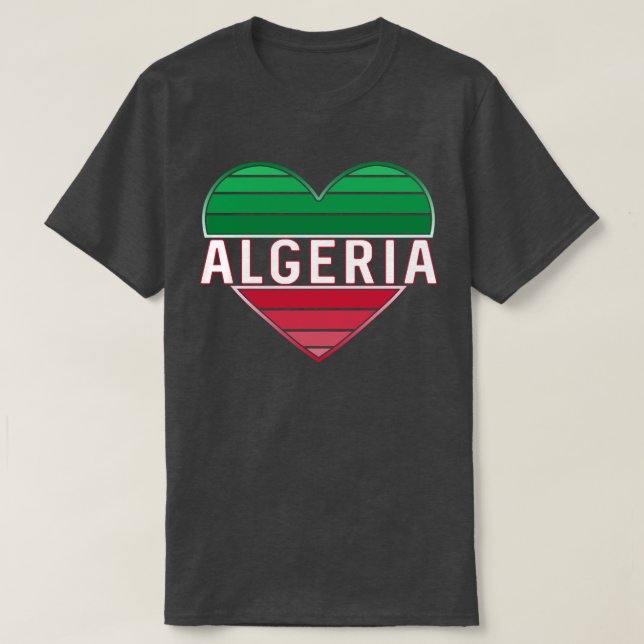 Algerian Heart, I Love Algeria T-Shirt (Design Front)