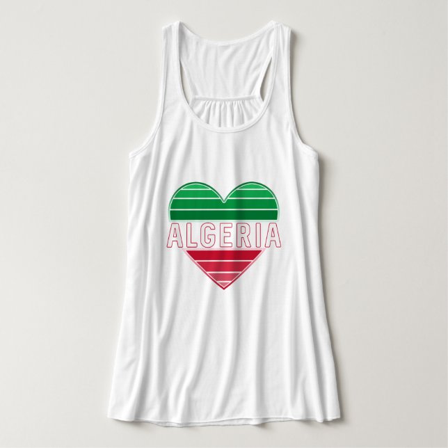 Algerian Heart, I Love Algeria Tank Top (Design Front)