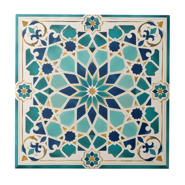 Algerian Mediterranean Mosaic Ceramic Tile (Front)