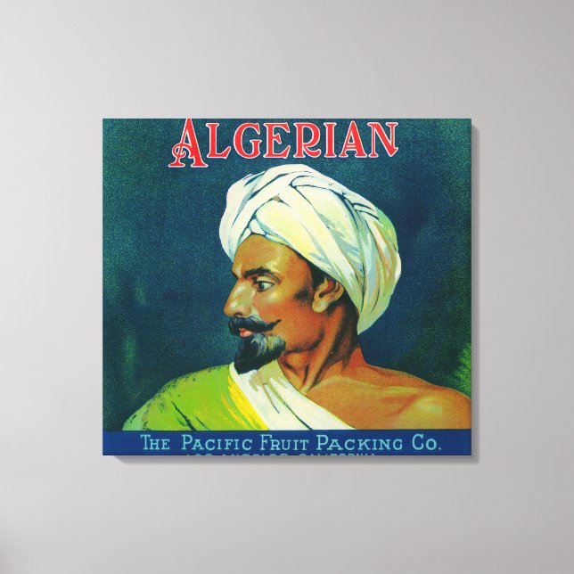 Algerian Orange Label Canvas Print (Front)