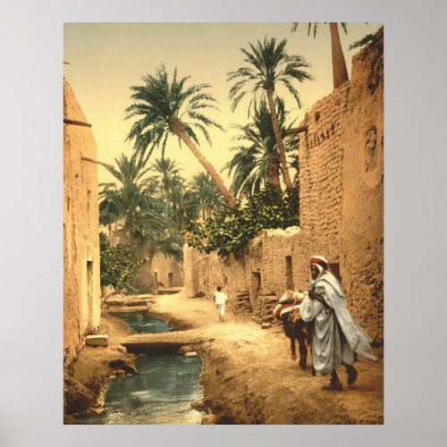 Algerian Street Scene in Old Biskra Poster