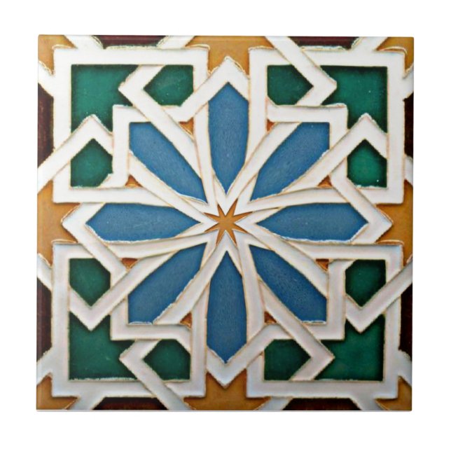 Algerian Zellige Model 2 Ceramic Tile (Front)