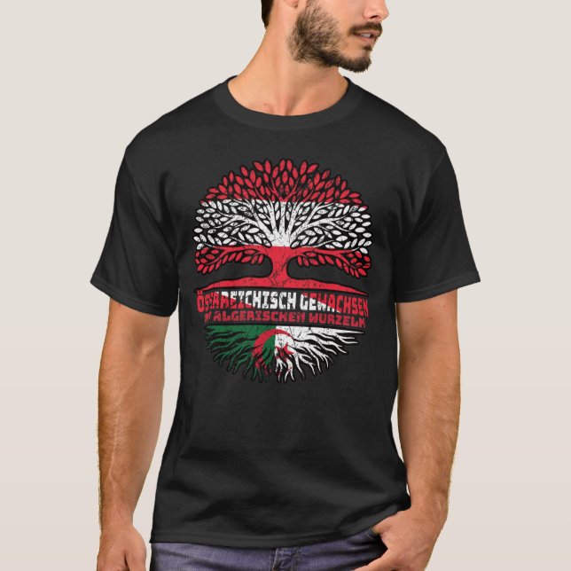 Algerien Algerisch Österreichisch Österreich Baum T-Shirt (Front)