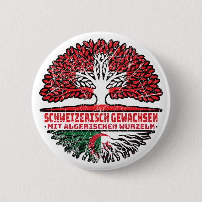 Algerien Algerisch Schweizer Schweiz Baum Wurzel Button (Front)