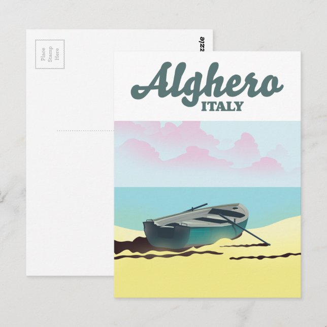 Alghero Italy vintage travel poster Postcard (Front/Back)