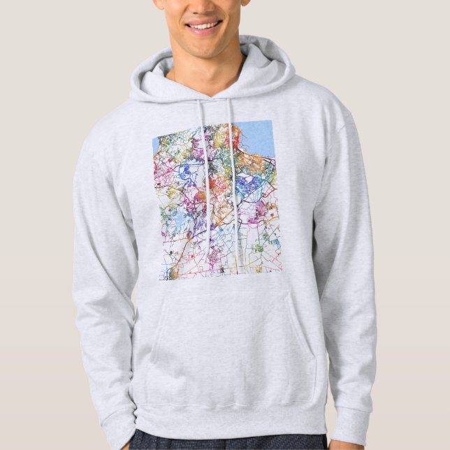 Algiers Algeria City Map Hoodie (Front)
