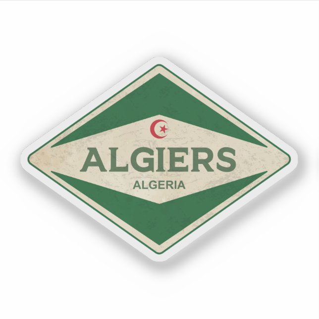 Algiers Algeria Vintage Sticker (Front)
