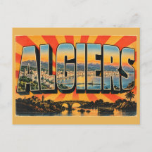 Algiers Bay Sahel Hills Atlas Vintage Travel Art
