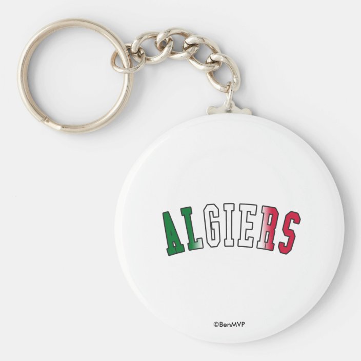 Algiers in Algeria National Flag Colors Keychain