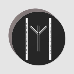 Algiz BW Car Magnet (Round)