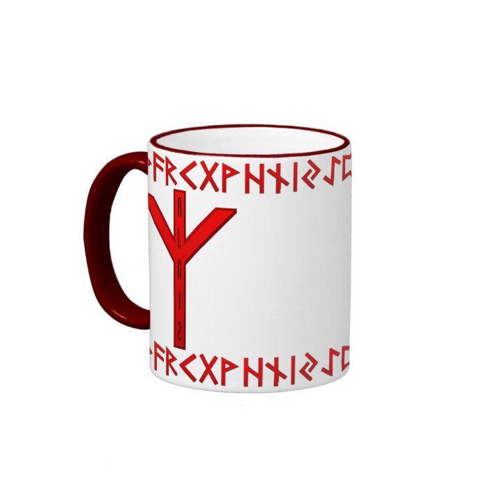 Algiz Rune red Coffee Mugs