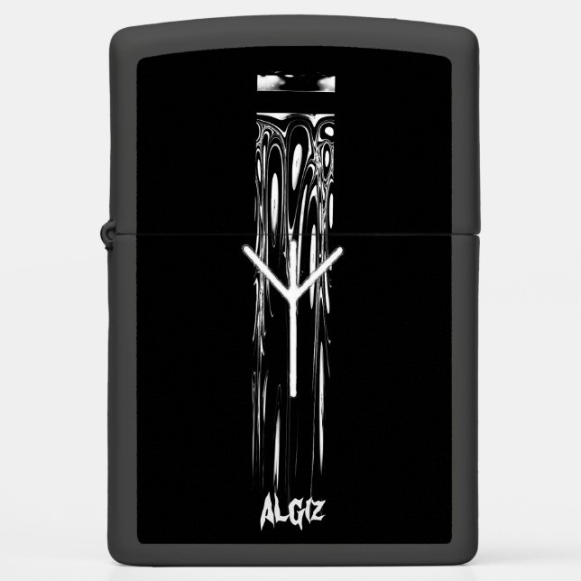 ☼ Algiz - the Rune of Protection ☼ Zippo Lighter (Front)