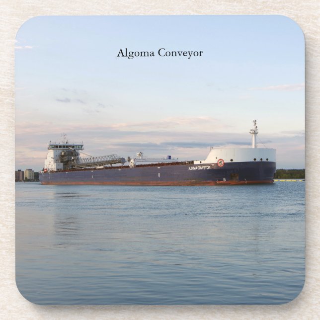 Algoma Conveyor set of 6 plastic coasters (Front)