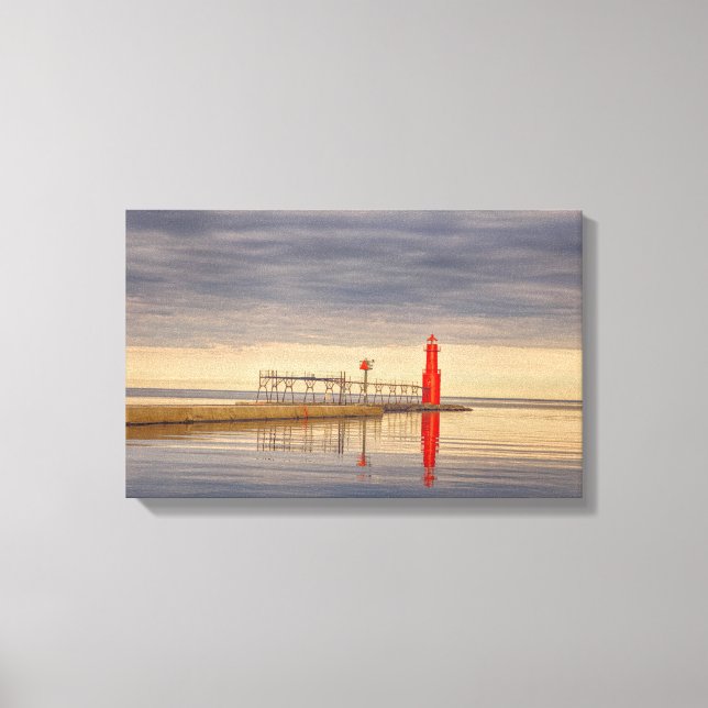 Algoma Wisconsin Lighthouse Canvas Print (Front)