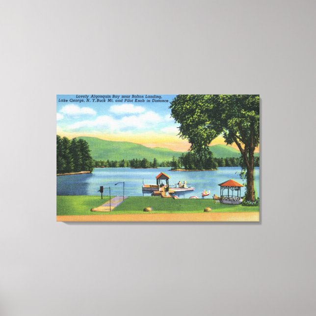 Algonquin Bay View of Buck Mt and Pilot Knob Canvas Print (Front)