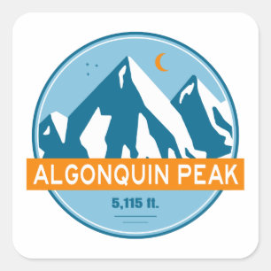 Algonquin Peak Stars Moon Square Sticker