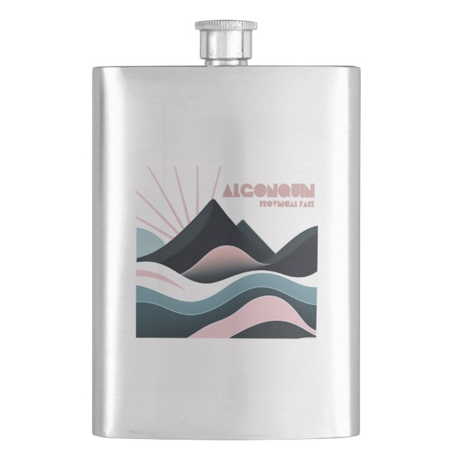 Algonquin Provincial Park Colored Hills Flask (Front)