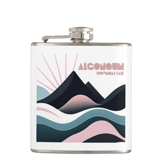 Algonquin Provincial Park Colored Hills Flask (Front)