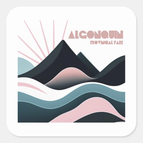 Algonquin Provincial Park Colored Hills Square Sticker