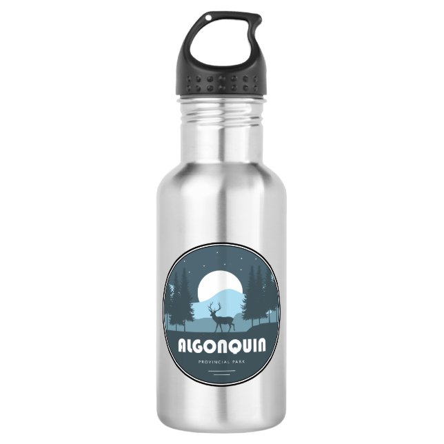 Algonquin Provincial Park Deer Stainless Steel Water Bottle (Front)