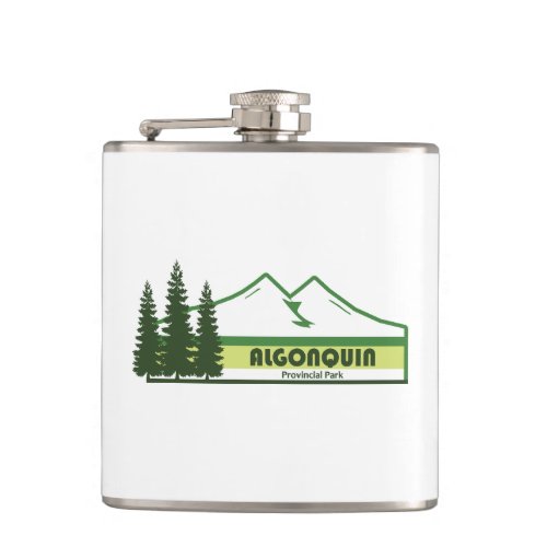 Algonquin Provincial Park Green Stripes Flask