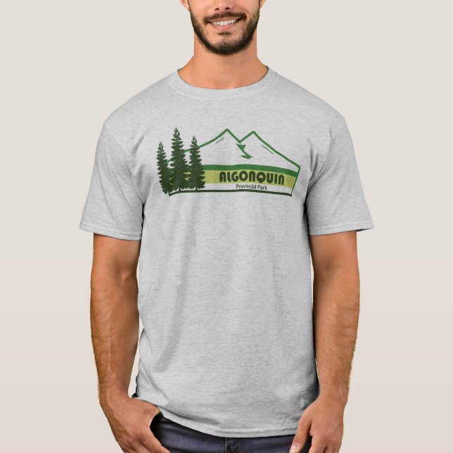 Algonquin Provincial Park Green Stripes T-Shirt (Front)