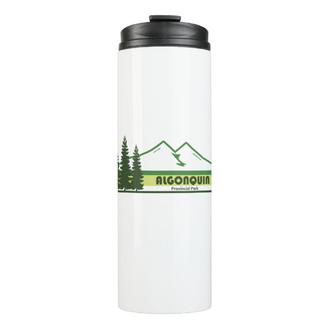 Algonquin Provincial Park Green Stripes Thermal Tumbler (Front)
