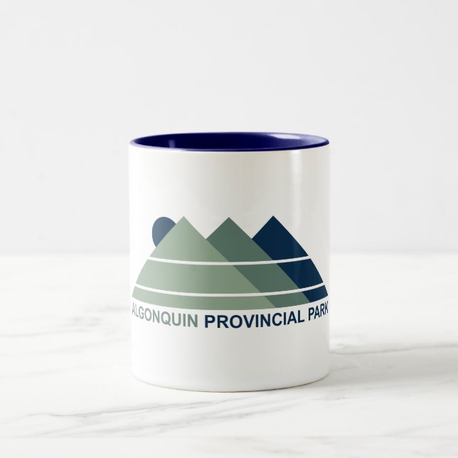 Algonquin Provincial Park Mountain Sun Two-Tone Coffee Mug (Center)