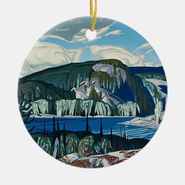 Algonquin Provincial Park Painting by AJ Casson  Ceramic Ornament (Front)
