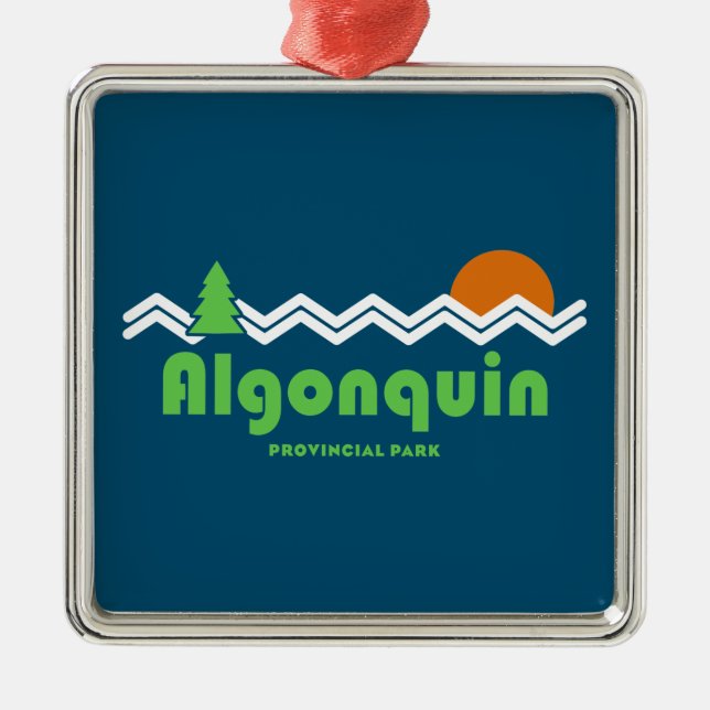 Algonquin Provincial Park Retro Metal Ornament (Front)