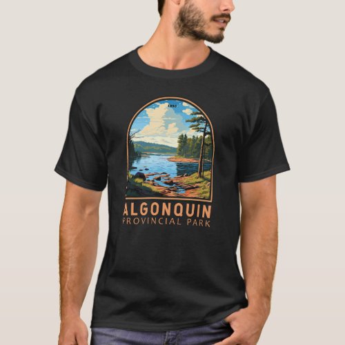 Algonquin Provincial Park Travel Art Badge T_Shirt
