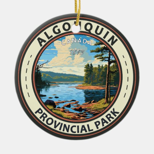 Algonquin Provincial Park Travel Art Vintage Ceramic Ornament