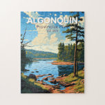 Algonquin Provincial Park Travel Art Vintage Jigsaw Puzzle<br><div class="desc">Algonquin Provincial Park vector artwork design.  Its forests,  rivers and numerous lakes,  including the large Lake of Two Rivers,  are home to moose,  bears and common loons.</div>