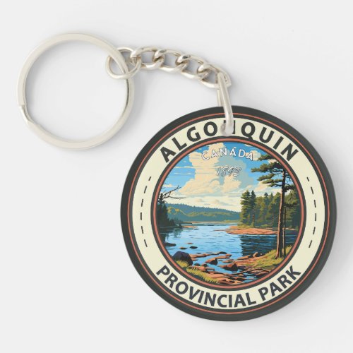 Algonquin Provincial Park Travel Art Vintage Keychain