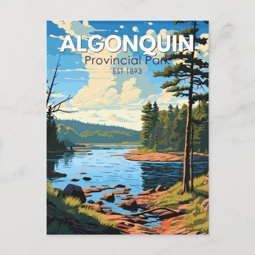 Algonquin Provincial Park Travel Art Vintage Postcard