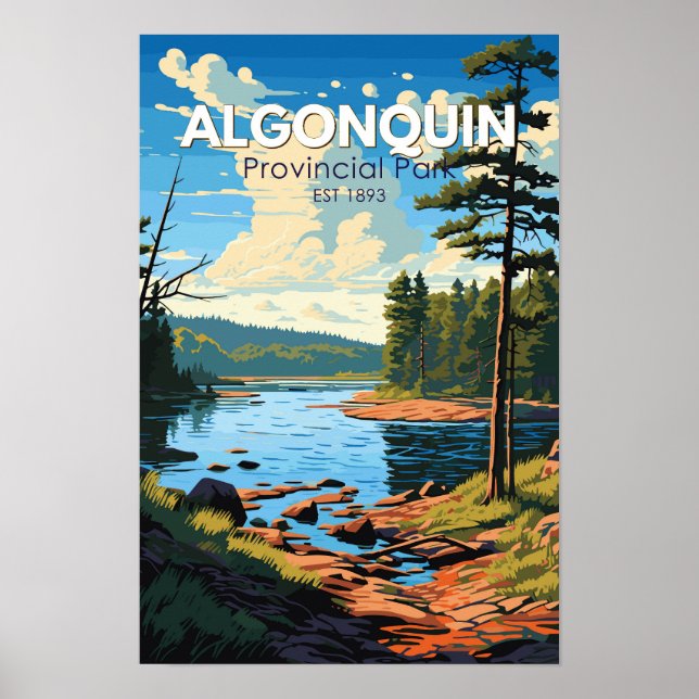 Algonquin Provincial Park Travel Art Vintage Poster (Front)