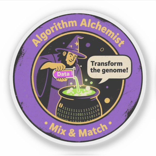 Algorithm Alchemist Genomic Data Alchemy Sticker (Front)
