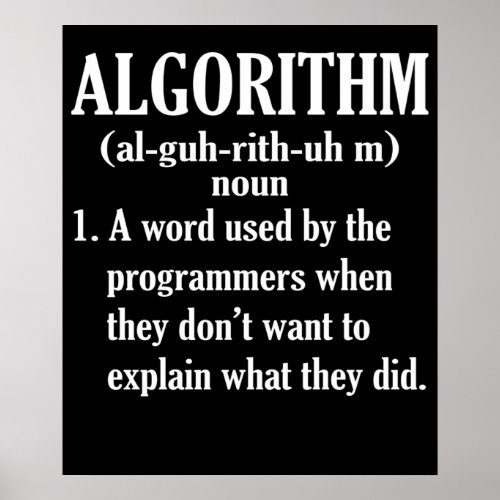 Algorithm Definition Computer Programming Poster