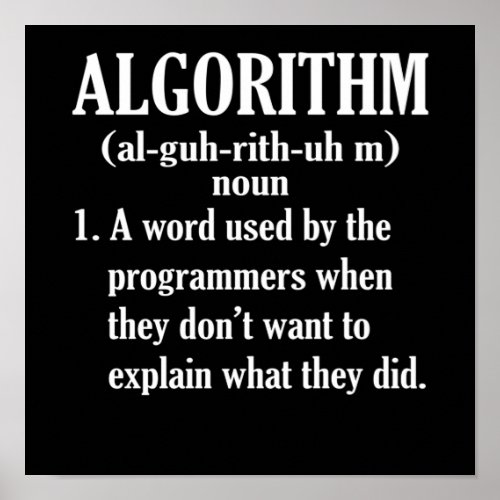 Algorithm Definition Computer Programming Poster