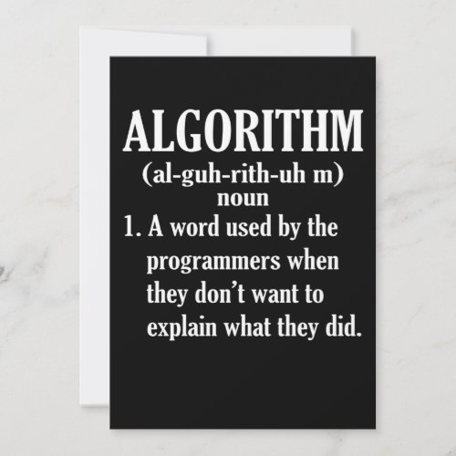 Algorithm Definition Computer Programming Thank You Card
