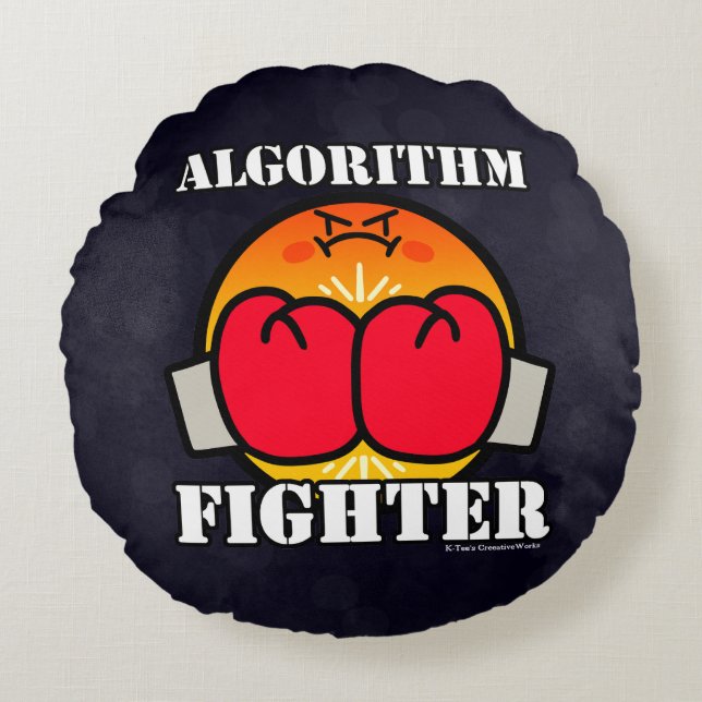 Algorithm Fighter Round Pillow (Front)