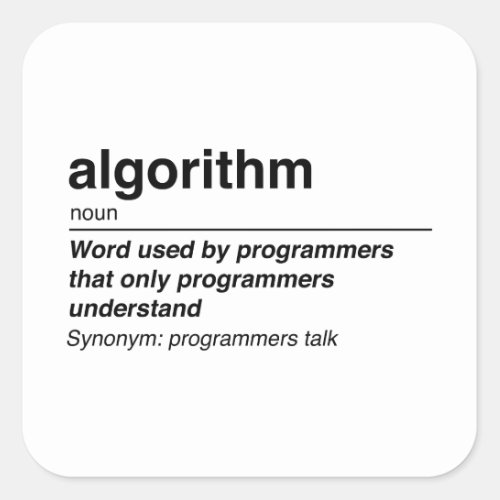 Algorithm Square Sticker