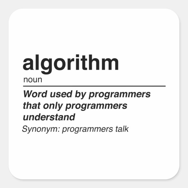 Algorithm Square Sticker (Front)