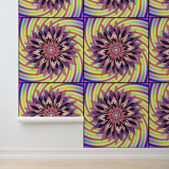 Algorithmic Colourful Floral Mandala Art Pattern  Wallpaper (Application)