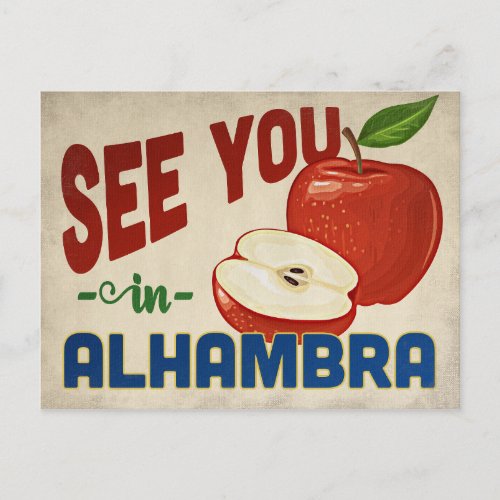 Alhambra California Apple _ Vintage Travel Postcard