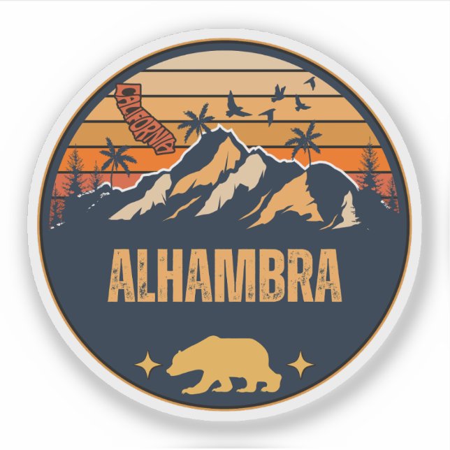 Alhambra, California Sticker (Front)