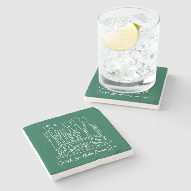 Alhambra Court of the Lions 1 Stone Coaster (Side)