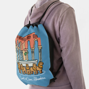 Alhambra Court of the Lions 3 Drawstring Bag