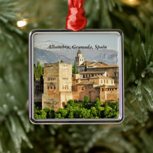 Alhambra, Granada, Andalusia, Spain Metal Ornament
