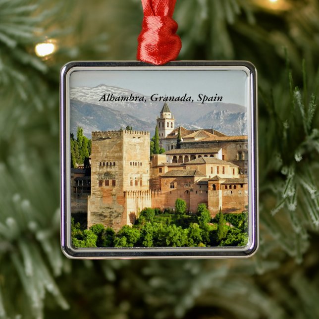Alhambra, Granada, Andalusia, Spain Metal Ornament (Tree)